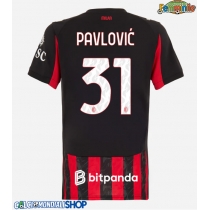 Maglie da calcio AC Milan Strahinja Pavlovic #31 Prima Maglia Femminile 2025-26 Manica Corta